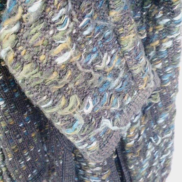 Anthropologie Moth Medium Keavy Gray Multicolor Chunky Knit Sweater Jacket $148 - Picture 10 of 11